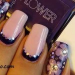 آموزش طراحی ناخن گل بنفشه