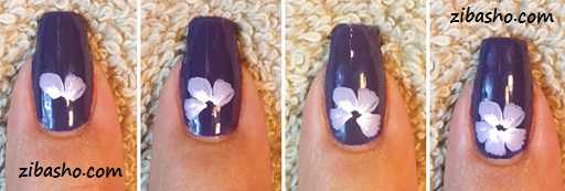 ظراحی ناخن گل بنفشه