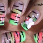 آموزش طراحی ناخن طرح رنگین