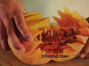 تزئین کدو با میوه